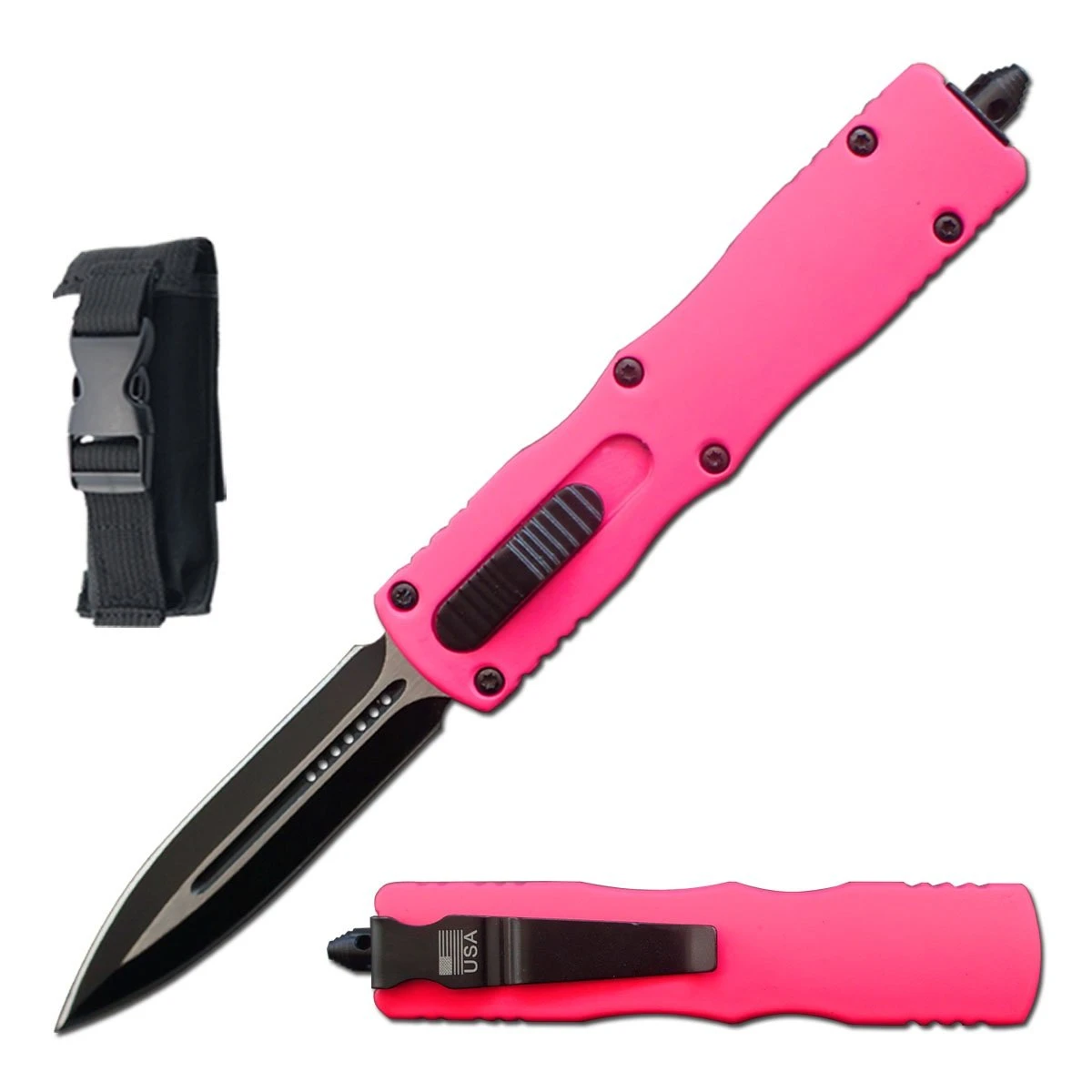 7.5" Pink Death Stalker Automatic Dual Action Out The Front Knife 1 7.5" Pink Death Stalker Automatic Dual Action Out The Front Knife