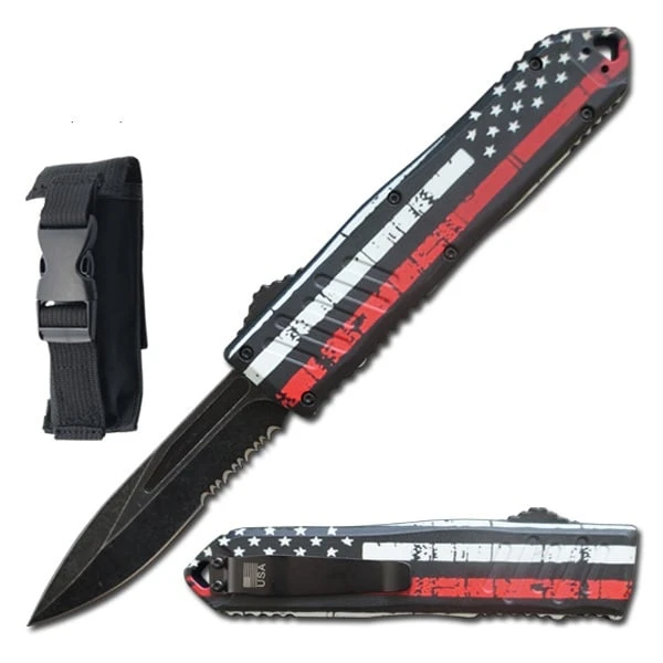 9" American Flag OTF Dual Action Automatic Knife 1 9" American Flag OTF Dual Action Automatic Knife