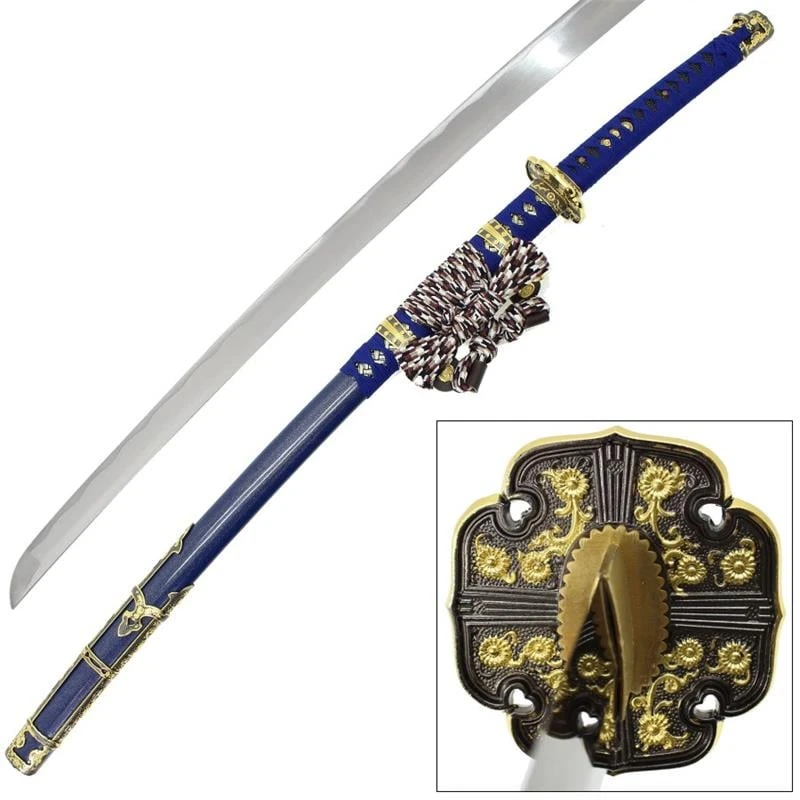 Blue Japanese Tachi Ceremonial Katana Samurai Sword Hand Forged 1 Blue Japanese Tachi Ceremonial Katana Samurai Sword Hand Forged