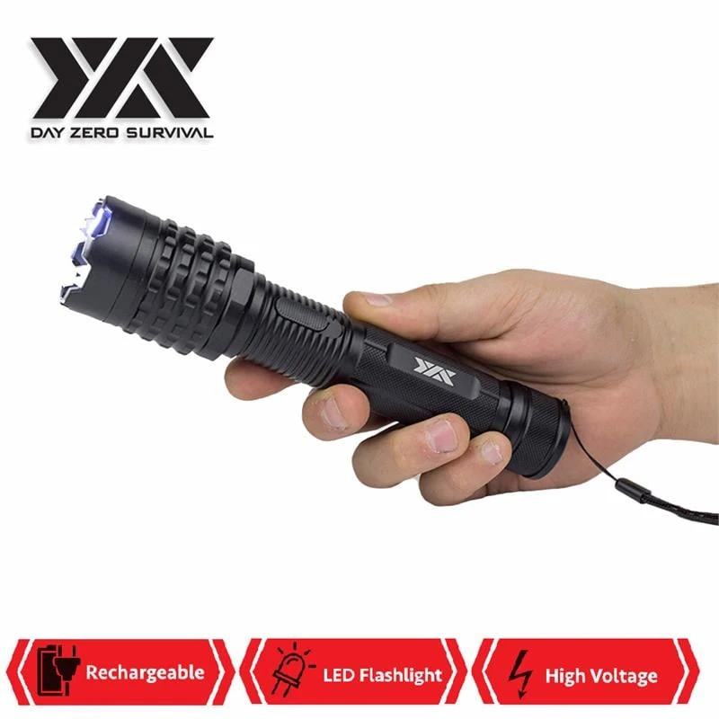 DZS Black Delta Stun Gun 10 Million Volt Rechargeable With LED Flashlight 1 DZS Black Delta Stun Gun 10 Million Volt Rechargeable With LED Flashlight