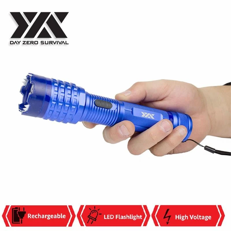 DZS Blue Delta Stun Gun 10 Million Volt Rechargeable With LED Flashlight 1 DZS Blue Delta Stun Gun 10 Million Volt Rechargeable With LED Flashlight