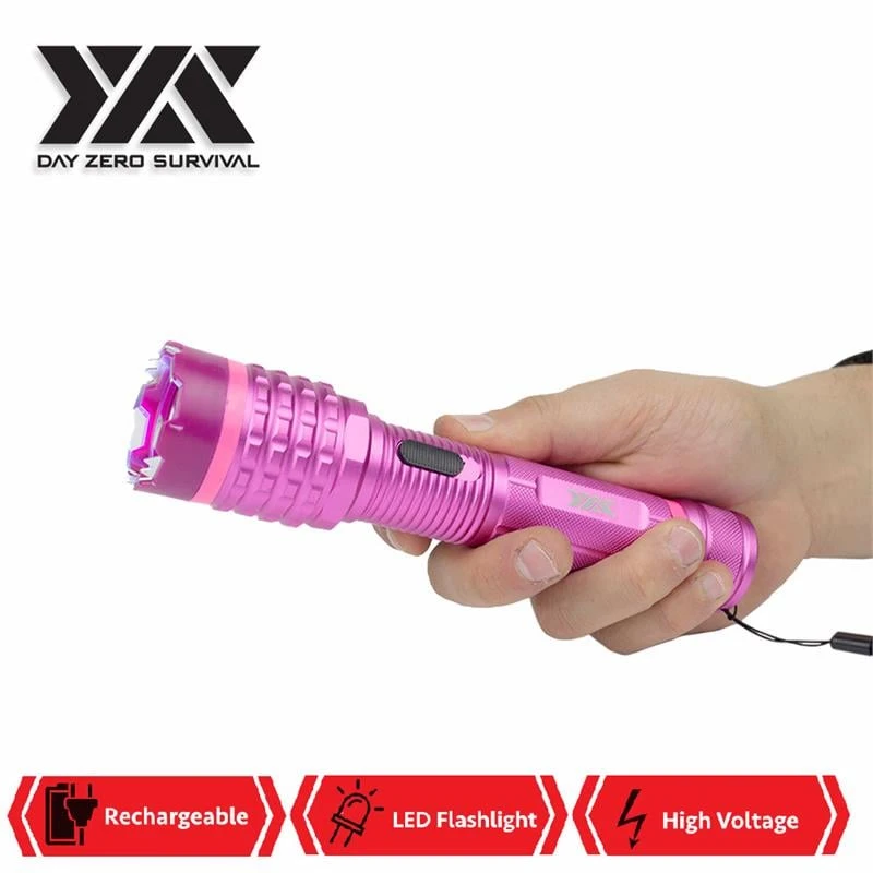 DZS Pink Delta Stun Gun 10 Million Volt Rechargeable With LED Flashlight 1 DZS Pink Delta Stun Gun 10 Million Volt Rechargeable With LED Flashlight