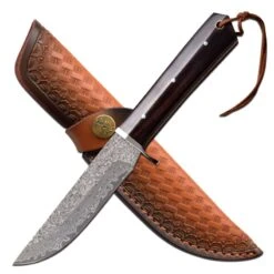 Hunting Knife Full Tang Fixed Blade Knife Damascus Blade