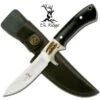 8.5 Inch Black Wood & Jig Bone Insert Handle Hunting Knife