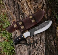 10.17" Hand Forged Steel Custom Handmade Tactical Hunting Skinning Knife