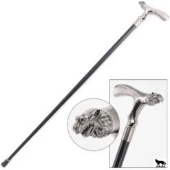 36" John Snow Wolf Steel Metal Gentlemen Walking Cane Stick