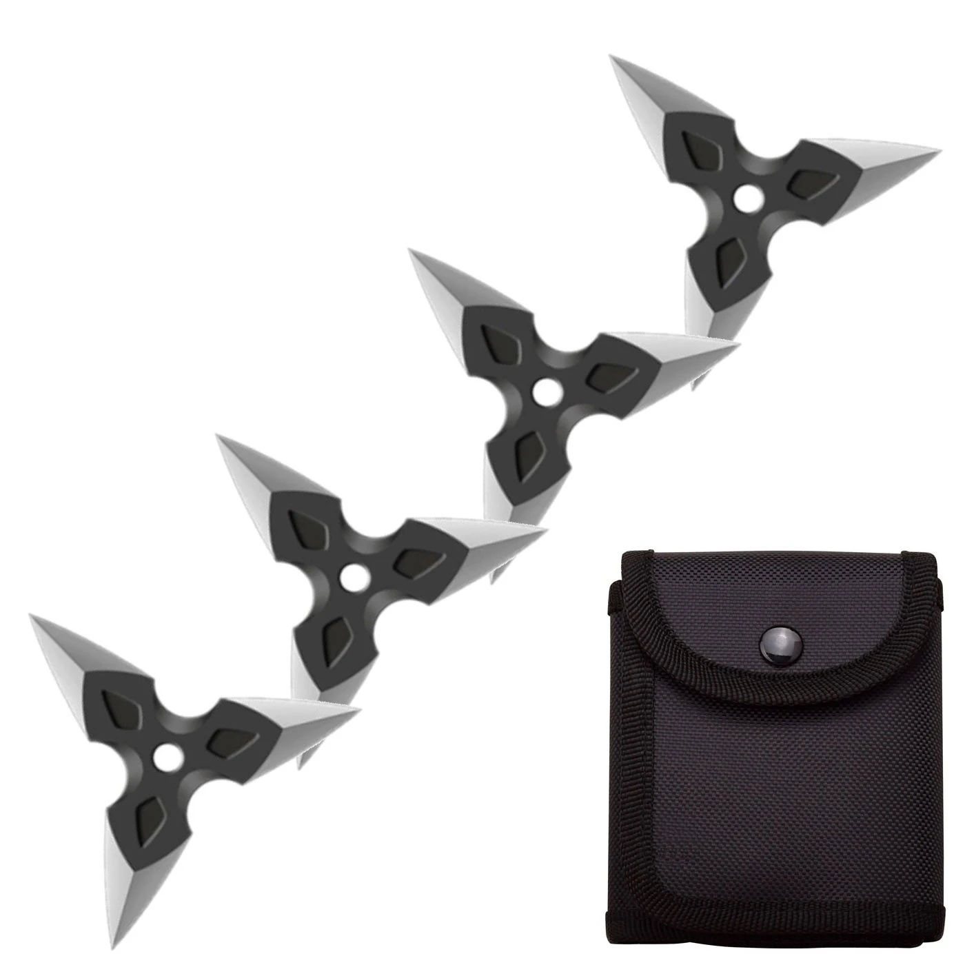 4 Pc Black/Satin Finish Three-Pointed Triangle Throwing Ninja Stars Shuriken 1 4 Pc Black/Satin Finish Three-Pointed Triangle Throwing Ninja Stars Shuriken