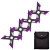 4 Pc Black/Purple Finish Four-Pointed X Throwing Ninja Stars Shuriken