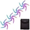 4 PC Set Titanium Finish Cyclone Ninja Throwing Stars Shuriken Knife Five-Sided
