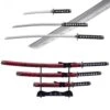 3pc Red Dragon Japanese Katana Samurai Sword Set Carbon Steel Blade Bushido Stand