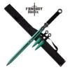 Fantasy Master 3 Piece Set Ninja Sword And Throwing Knife Set Green