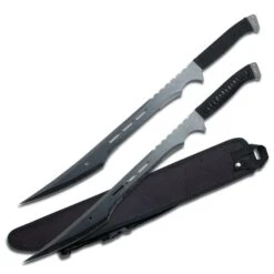 27" Black Full Tang Twin Blade Ninja Sword Set With Sheath