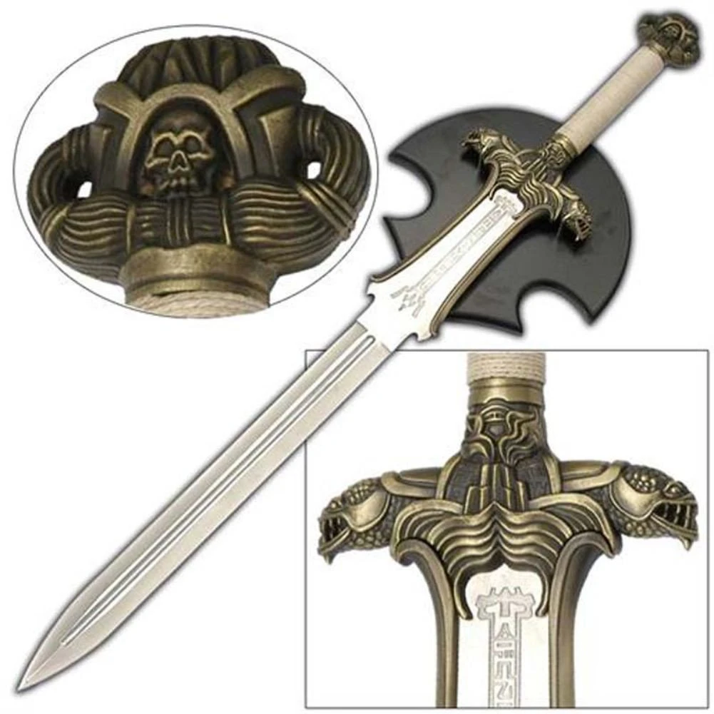 Medieval Barbarian Antiquated Sword With Wall Display Plaque 1 Medieval Barbarian Antiquated Sword With Wall Display Plaque