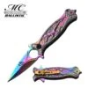 Master Collection Ballistic Ninja Spring Assisted Knife Rainbow Ti-Coated
