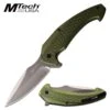 8 Inch Manual Pocket Knife Green Aluminum Handle