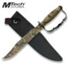 15" Overall Length Mtech Camo Fixed Blade Knuckle Handle Knife
