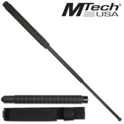26 Inch Extendable Baton With Textured Rubber Handle And Nylon Sheath