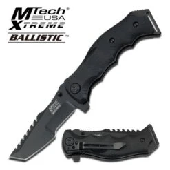 MTech USA Xtreme Ballistic Spring Assisted Knife Black G10 Handle