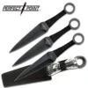 12" 5MM 3 Piece Kunai Throwing Knife Set With Leather Wrap Handle