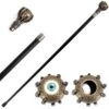 37" Rolling Evil Eye Swagger Cane Staff With Skeletal Hand Handle