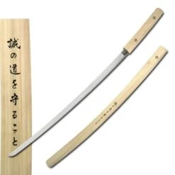 Shirasaya Samurai Sword - Natural With Inscription