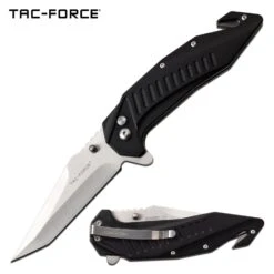 Tac Force Tactical Knife Tanto Blade Spring Assisted Knife Black