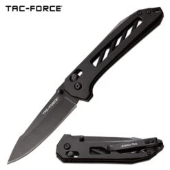 Tac Force Pocket Knife With Rapid Lock Manual Folding Knife Black Blade