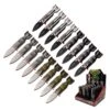 Bomber Design Spring Assisted Knife | 16 Pocket Knives In POP Box