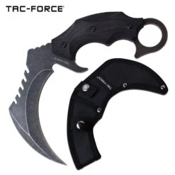 Tac Force Karambit Knife Black Handle Fixed Blade Knife