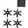 4 Pc Set Ninja Six Point Sure Stick Throwing Stars Shuriken Knife Blade