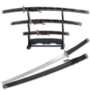Black Burgundy Japanese Katana Sword Set